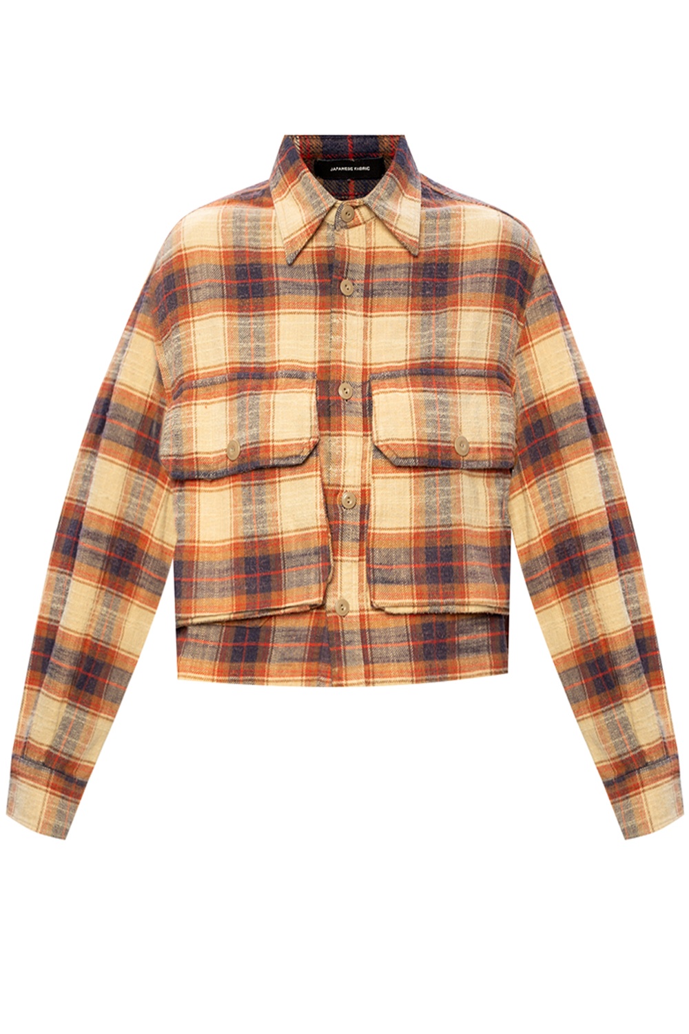 Beige Cropped check shirt R13 Vitkac Italy